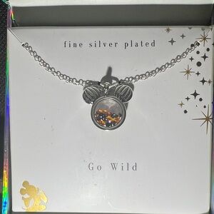 LA Rocks Disney “Go Wild” Silver Plated Mickey Ears Necklace